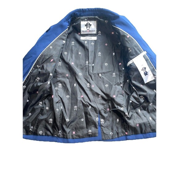 Boys 10 Black n Bianco navy Blazer, 2 button front, buttons on sleeve - Picture 6 of 8